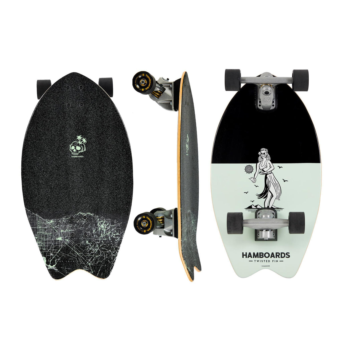 Hamboards Twisted Fin 26 — Pumpable Surfskate Shortboard