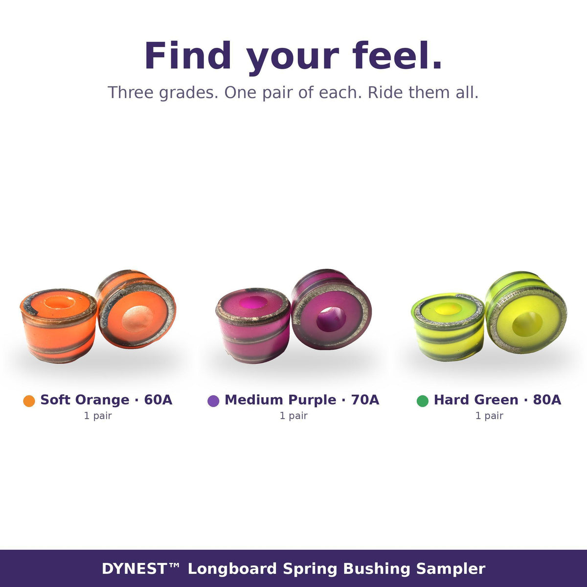 DYNEST Longboard Spring Bushing Sampler