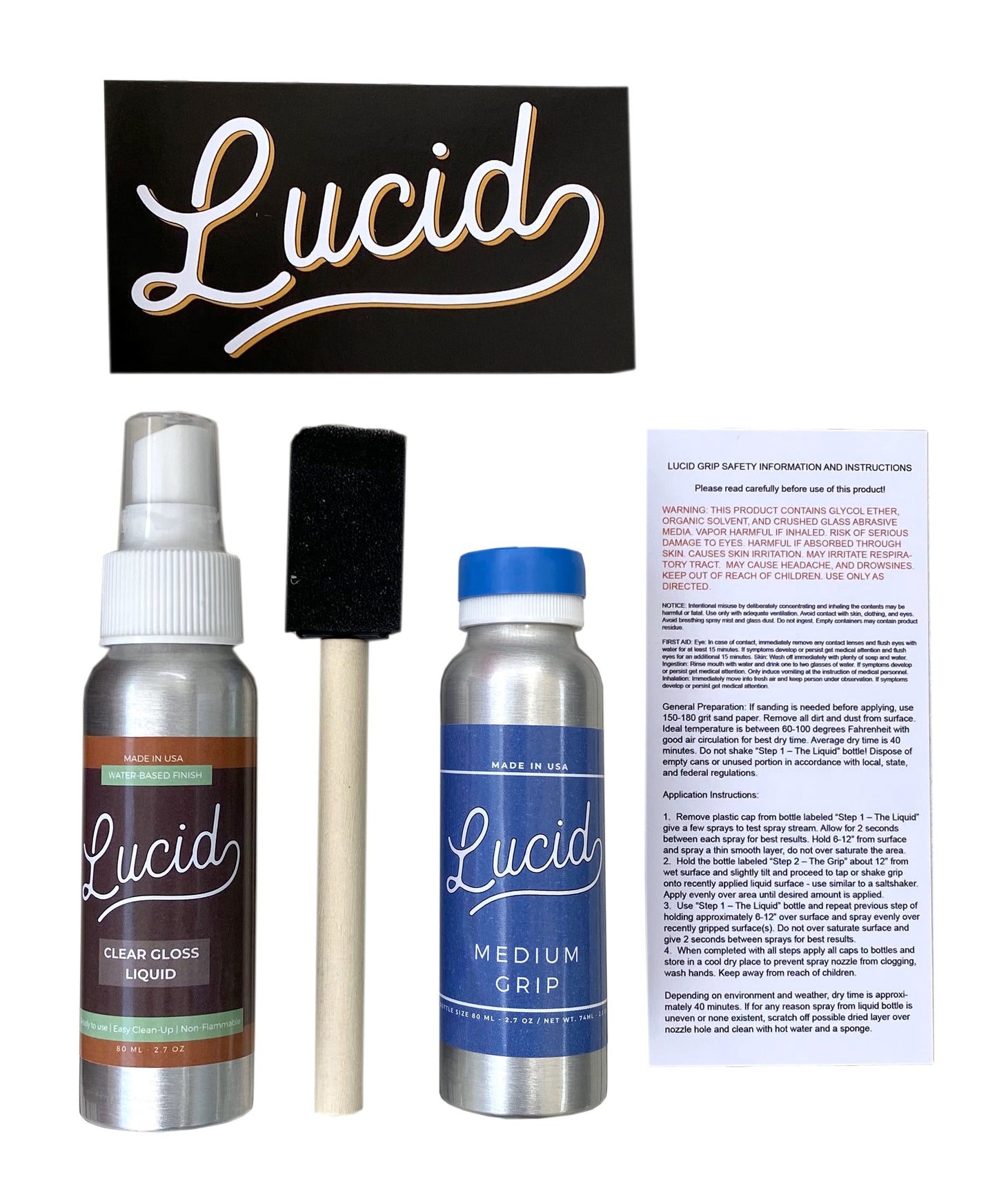 Lucid Grip - Clear Spray on Grip Tape Kit