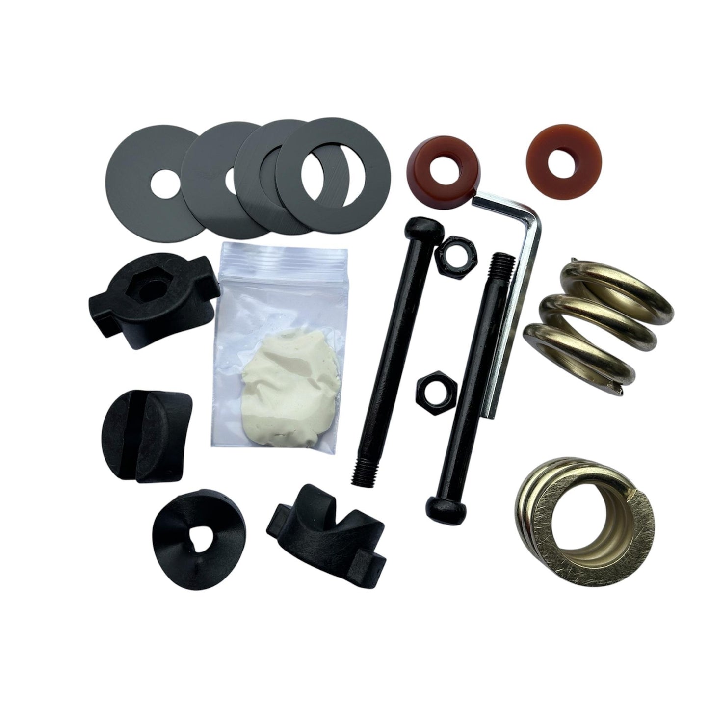 HST 4.0 Flow Kit with gold springs — complete rebuild kit for HST longboard trucks, riders over 165 lbs