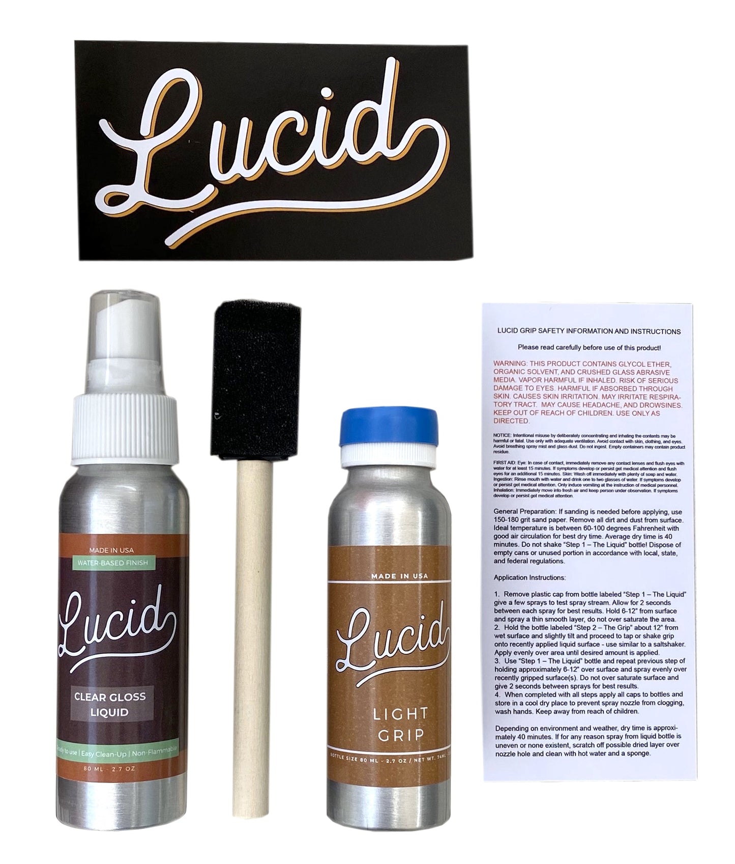 Lucid Grip - Clear Spray on Grip Tape Kit