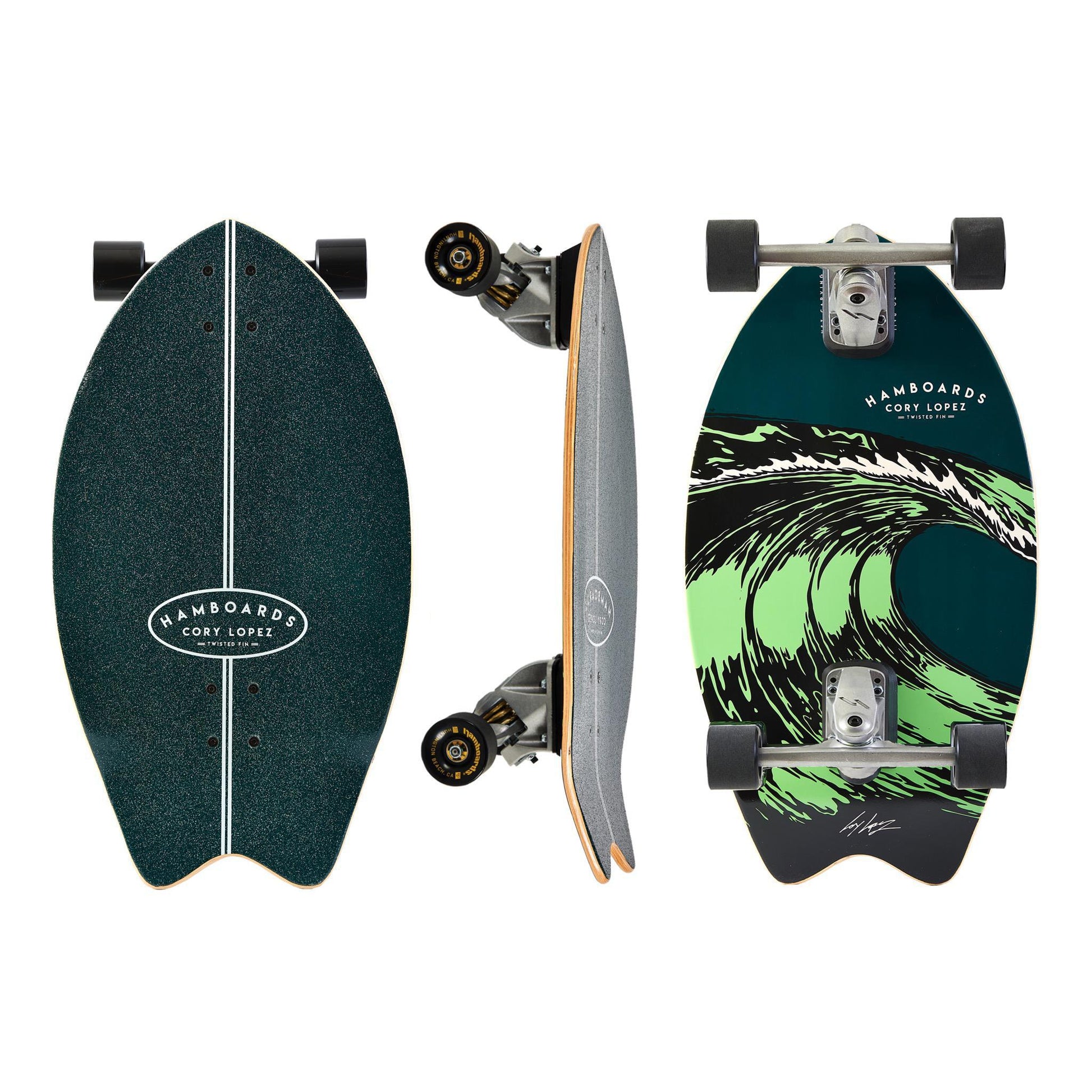 Dark Teal Twisted Fin - CL - Hamboards